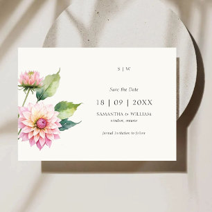 Vattenfärgsblomman Dahlia Spara datuminbjudan Inbjudningar