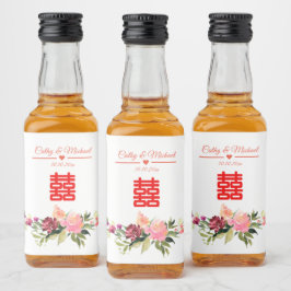 Vattenfärgsblommans lycklighet i dubblan chinese b spritflaskor etikett