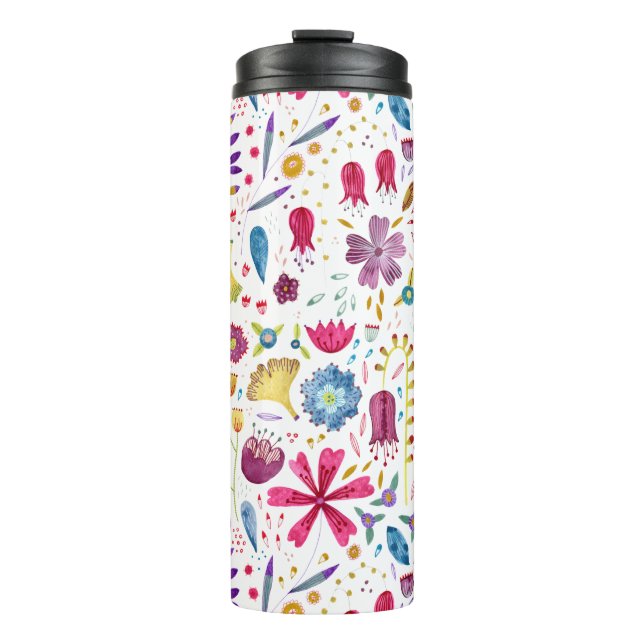 VattenfärgsBlommigt Botaniska Hedgerow Mönster (Framsida)