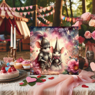 VattenfärgsBlommigt Fantasy Romantik Mouse Valenti Julkort