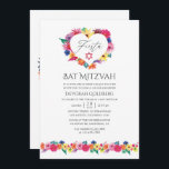 VattenfärgsBlommigt Fiesta Bat mitzvah Inbjudningar<br><div class="desc">Vattenfärgsfiston bat mitzvah inbjudan med handskriftstypografi designad för att snabbt och enkelt kunna anpassas till dina händelsespecifikationer.</div>