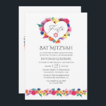 VattenfärgsBlommigt Fiesta Bat mitzvah Inbjudningar<br><div class="desc">Vattenfärgsfiston bat mitzvah inbjudan med handskriftstypografi designad för att snabbt och enkelt kunna anpassas till dina händelsespecifikationer.</div>