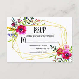 VattenfärgsBlommigt Guld Geometric OSA Kort