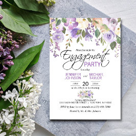 VattenfärgsBlommigt Lavender Lila FÖRLOVNINGSFEST Inbjudningar