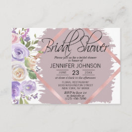 VattenfärgsBlommigt Lavender Lila Möhippa Inbjudningar