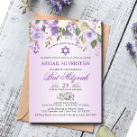 VattenfärgsBlommigt Lavender Lila Star Bat mitzvah Inbjudningar<br><div class="desc">Rustik bouquet-blommigt i vattenfärg (vattenfärg),  grönt grönt,  lavender,  lila,  violett,  lilak,   rosa,  persika,  vit blomma ro/peony på vit bakgrund och mörk grönt elegant. Fintliga BAT MITZVAH inbjudningar till flicka. David stjärna i mitten.</div>
