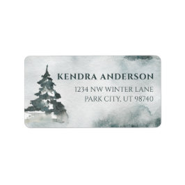 Vattenfärgsblommor Adress Adressetikett