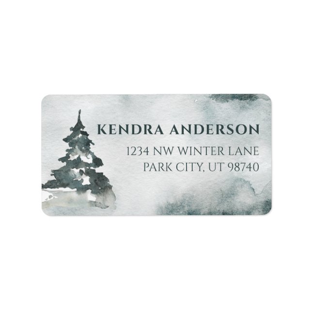 Vattenfärgsblommor Adress Adressetikett (Framsidan)