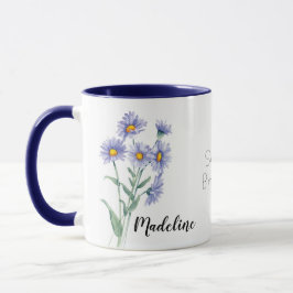 Vattenfärgsblommor Aster September Birtud Flower Mugg