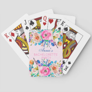 Vattenfärgsblommor Bachelorette Party Casinokort