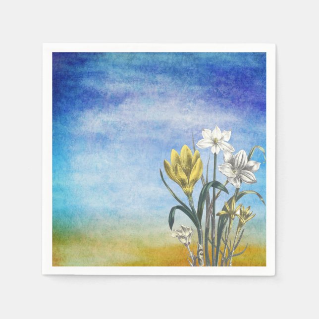 Vattenfärgsblommor, blöjor pappersservett (Framsidan)