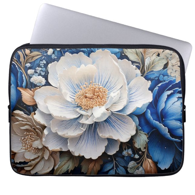 Vattenfärgsblommor Blommar laptop sleeve (Framsidan)