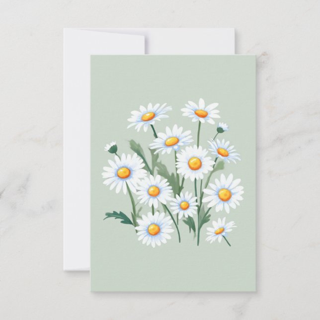 Vattenfärgsblommor, Daisy Kort (Framsida)