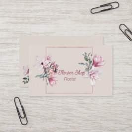 Vattenfärgsblommor Florist Shop Visitkort