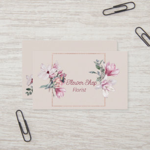 Vattenfärgsblommor Florist Shop Visitkort