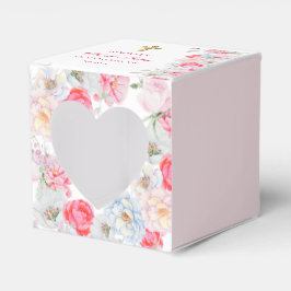 Vattenfärgsblommor första Communion Heart Presentaskar