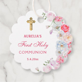 Vattenfärgsblommor första kommune gåvor etiketter