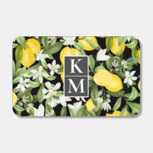 Vattenfärgsblommor Greenery med Monogram