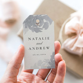 Vattenfärgsblommor gynnar bröllop par presentetikett