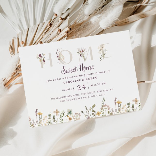 Vattenfärgsblommor hemmauppvärmning party inbjudningar (Skapare uppladdad)