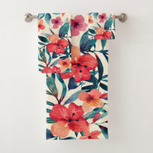 Vattenfärgsblommor, hibiscus