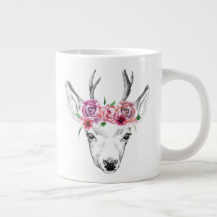 Vattenfärgsblommor, Hjort Jumbo Mugg