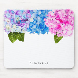 Vattenfärgsblommor Hydrangea Lägg till Namn Musmatta
