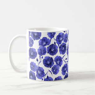 Vattenfärgsblommor i Fält: Botaniska Tapet Kaffemugg