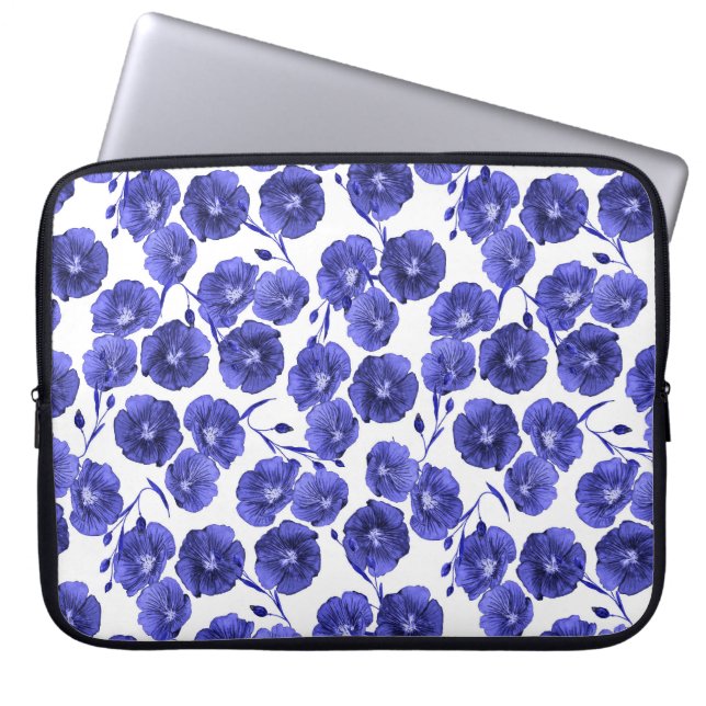 Vattenfärgsblommor i Fält: Botaniska Tapet Laptop Fodral (Framsidan)