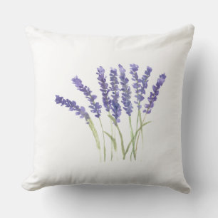Vattenfärgsblommor i lavender örter lila Violet Kudde