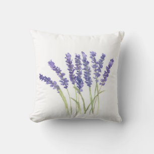Vattenfärgsblommor i lavender örter lila Violet Kudde