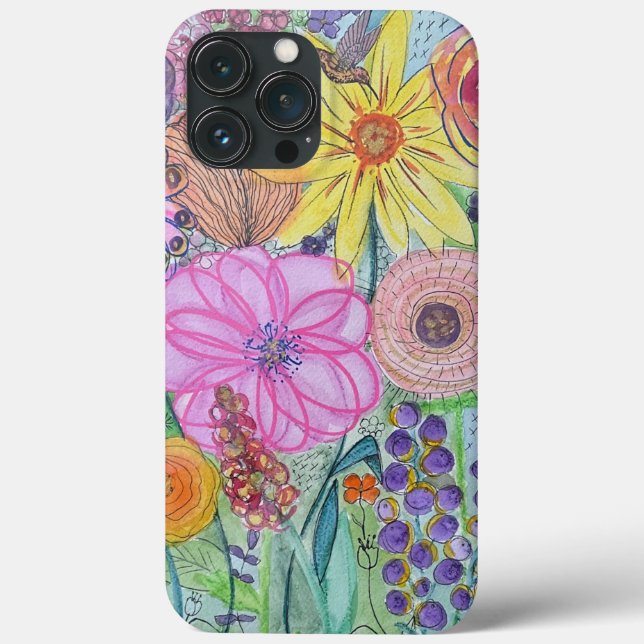 Vattenfärgsblommor iphone case (Baksida)