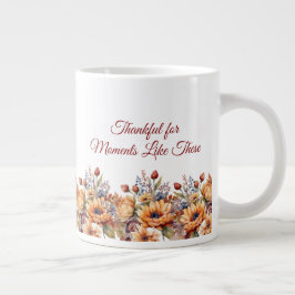 Vattenfärgsblommor- Jumbo Mugg