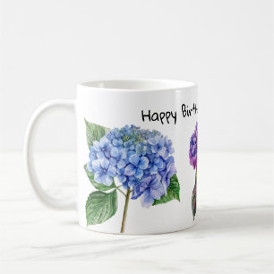Vattenfärgsblommor kaffe koppar