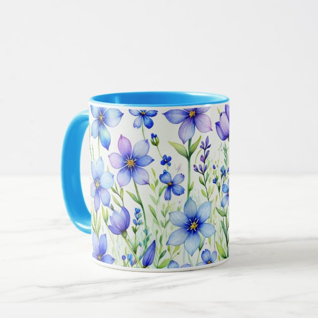 Vattenfärgsblommor kaffe mugg (Framsida vänster)