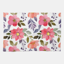 Vattenfärgsblommor Köksduk