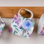 Vattenfärgsblommor, lila och rosa. Blommönster Kaffemugg<br><div class="desc">Vattenfärgad lila och rosa blommönster kaffe mugg i blått rosa lila lilac färg. Lämpligt för botaniskt trädgårdstema.</div>