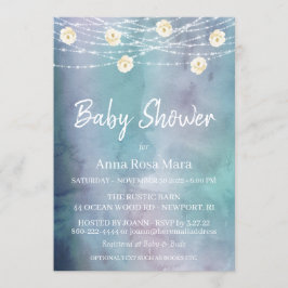 *~* Vattenfärgsblommor Ljus Ro Baby Shower Inbjudningar