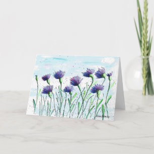 Vattenfärgsblommor, Maj, folkkonst Skriv ut Kort