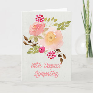 Vattenfärgsblommor - med djup sympatikort kort