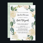Vattenfärgsblommor med Guld Glitter Bat mitzvah Inbjudningar<br><div class="desc">Anpassadets Bat mitzvah inbjudan med blommönster med faux guld foil och faux glitter accents - det finns ingen guld foil eller glitter. Liknande objekt och matchande artiklar finns i min butik.</div>