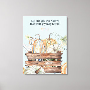 Vattenfärgsblommor med joy Bible Verse Canvastryck