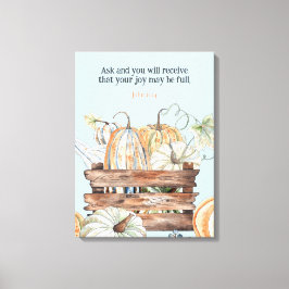 Vattenfärgsblommor med joy Bible Verse Canvastryck