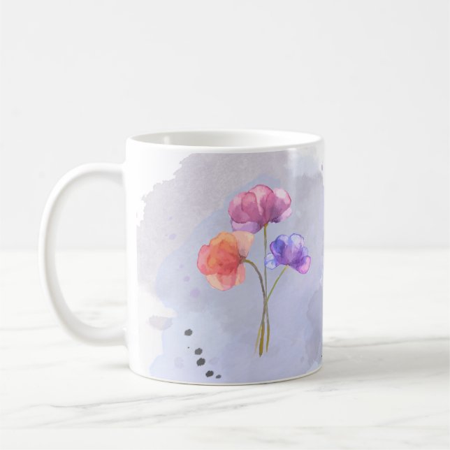 Vattenfärgsblommor Mugg (Vänster)