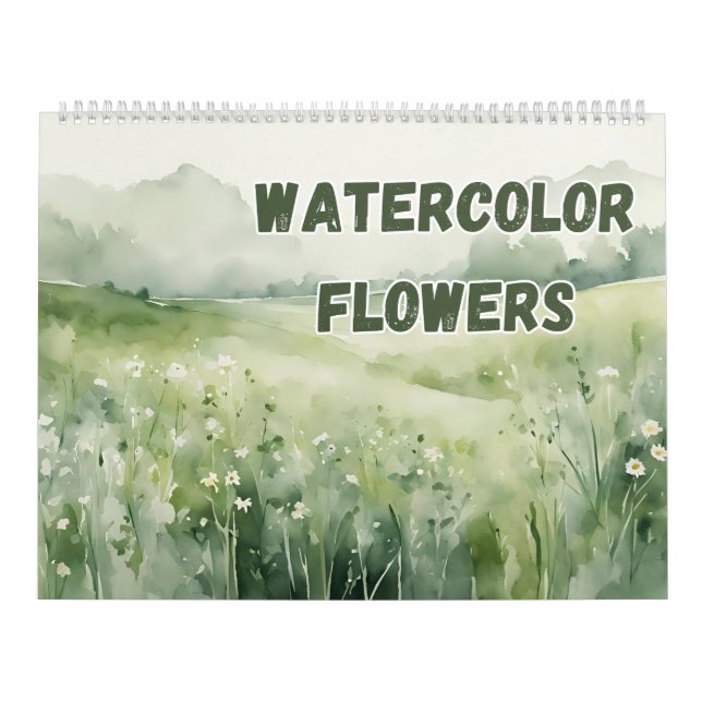 Vattenfärgsblommor och blommor, Älskare Kalender (Omslag)
