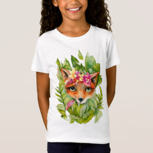 Vattenfärgsblommor och Grönt Löv T Shirt
