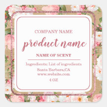 Vattenfärgsblommor på Pappra etiketter på kraftver