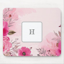 Vattenfärgsblommor på Rosan Monogram Mousepad Musmatta