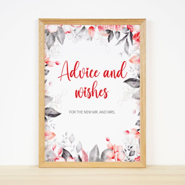 Vattenfärgsblommor, råd och önskemål för Newlyweds Poster (Skapare uppladdad)