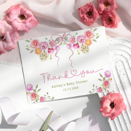 Vattenfärgsblommor Rosa Baby Shower Tack